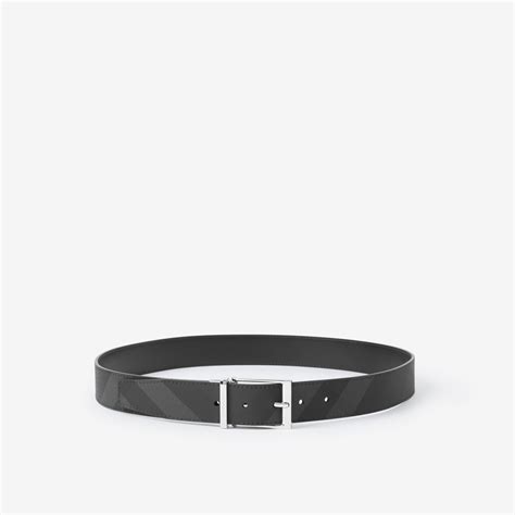 burberry charcoal check belt|Check and Leather Reversible Belt in Charcoal/silver .